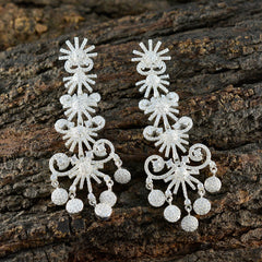 Dewi White Chunky Stud Earrings for Glam Occasion