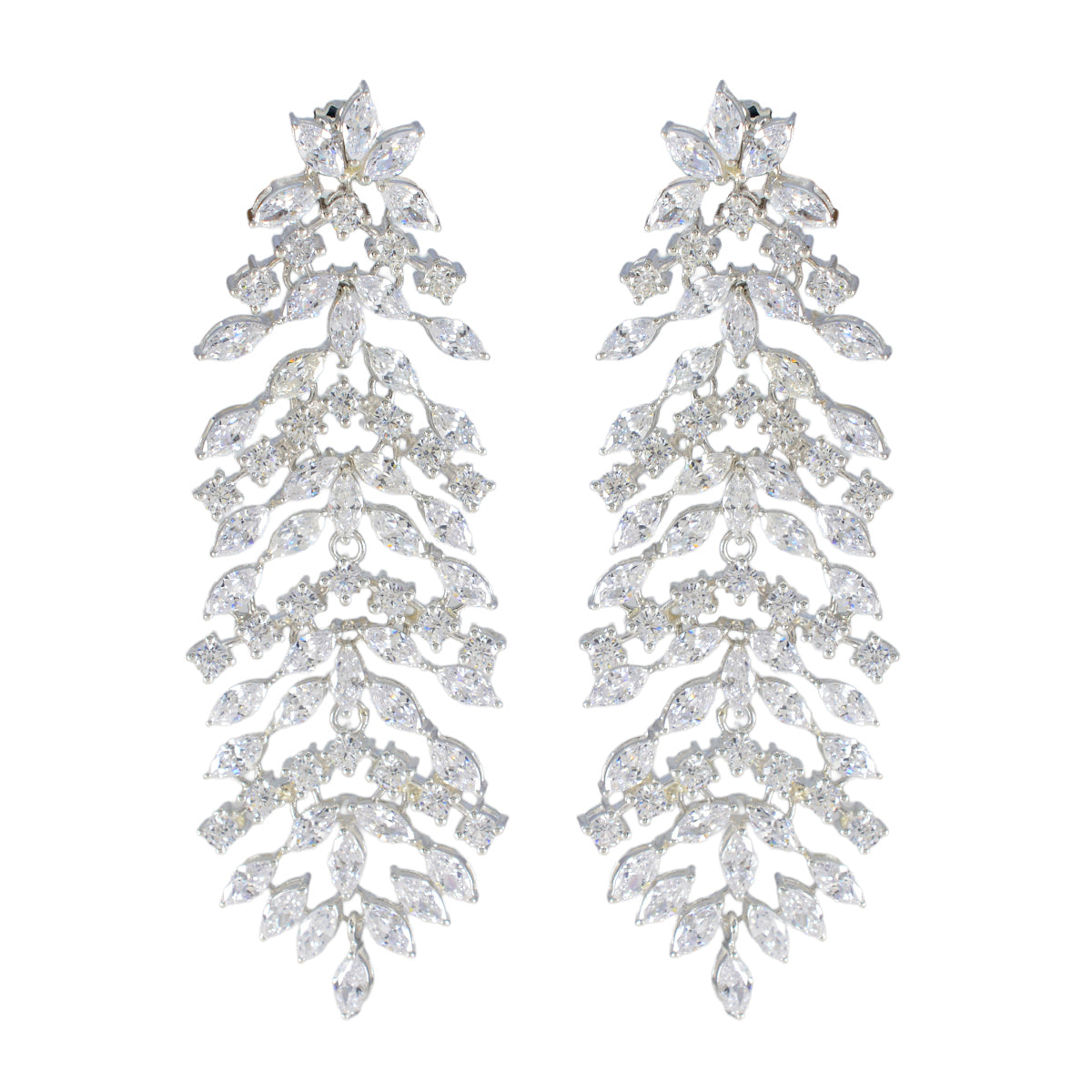 Araya White Chunky Stud Earrings for Every Occasion Cubic Zirconia White Stud
