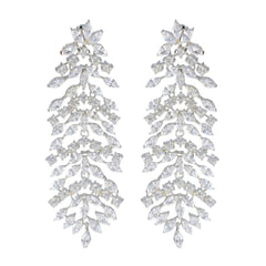 Araya White Chunky Stud Earrings for Every Occasion Cubic Zirconia White Stud