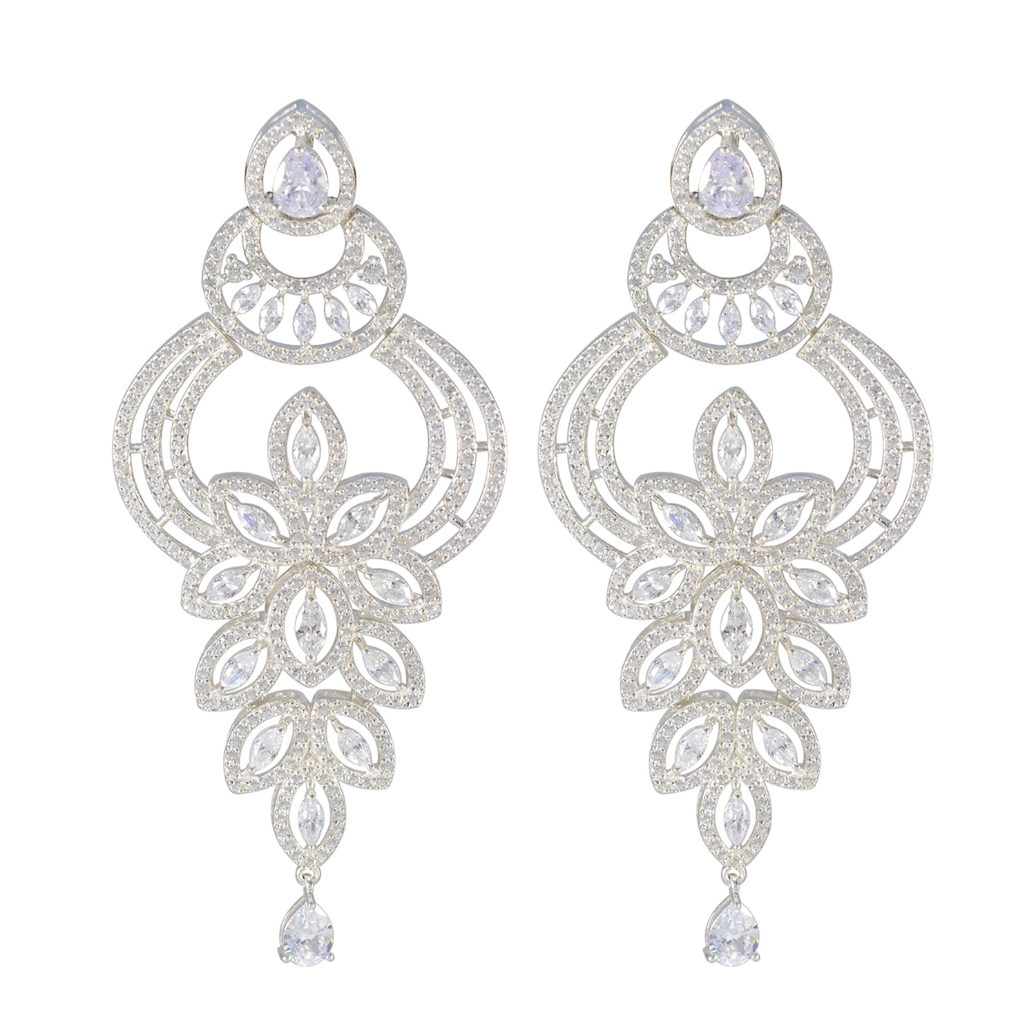 Kristine White Chunky Stud Earrings for Chic Style Cubic Zirconia White Stud