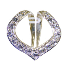 Luisa White Glamorous Classic Pendant White CZ White White