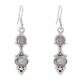 Yan White Dainty Drop Earrings for Everyday Glam Rainbow Moonstone White Dangle