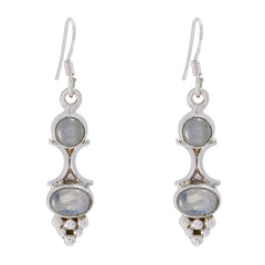 Yan White Dainty Drop Earrings for Everyday Glam Rainbow Moonstone White Dangle
