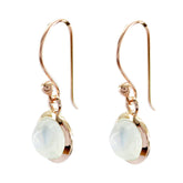 Nova White Dainty Earrings for Everyday Glam Rainbow Moonstone White Dangle