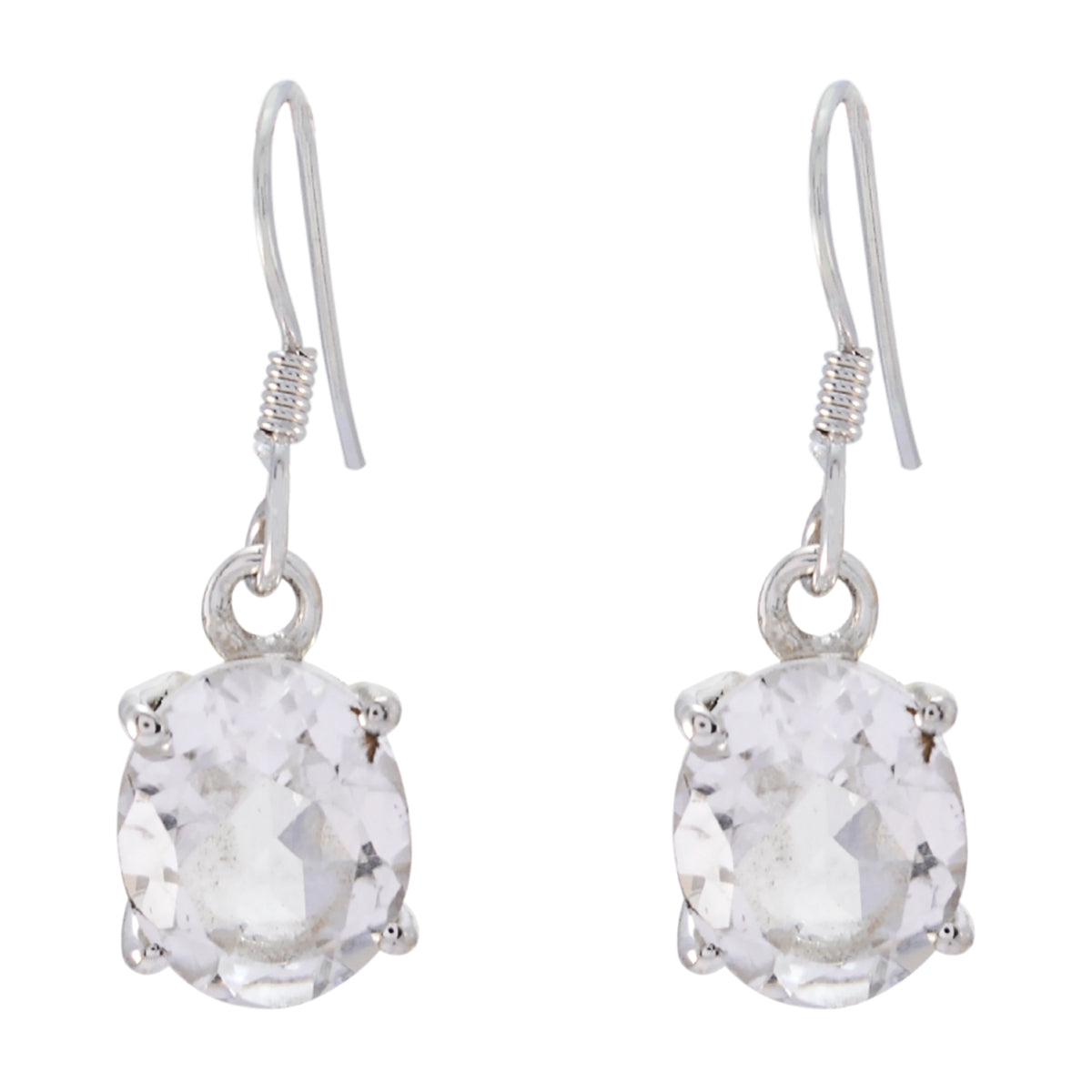 Hina White Dangle Earrings for Everyday Glam Crystal Quartz White Dangle