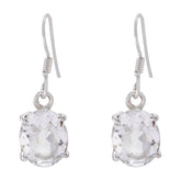 Hina White Dangle Earrings for Everyday Glam Crystal Quartz White Dangle
