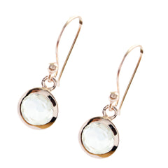 Mila White Dangle Earrings with Elegant Gemstone Design