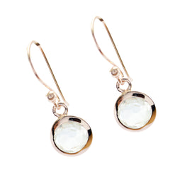 Mila White Dangle Earrings with Elegant Gemstone Design