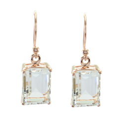 Sarah White Dangle Earrings India - Elegant Gemstone Style Crystal Quartz White Dangle