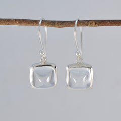 Jia White Dangle Earrings India - Elegant Silver Design