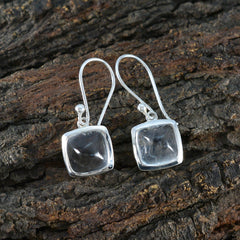 Jia White Dangle Earrings India - Elegant Silver Design