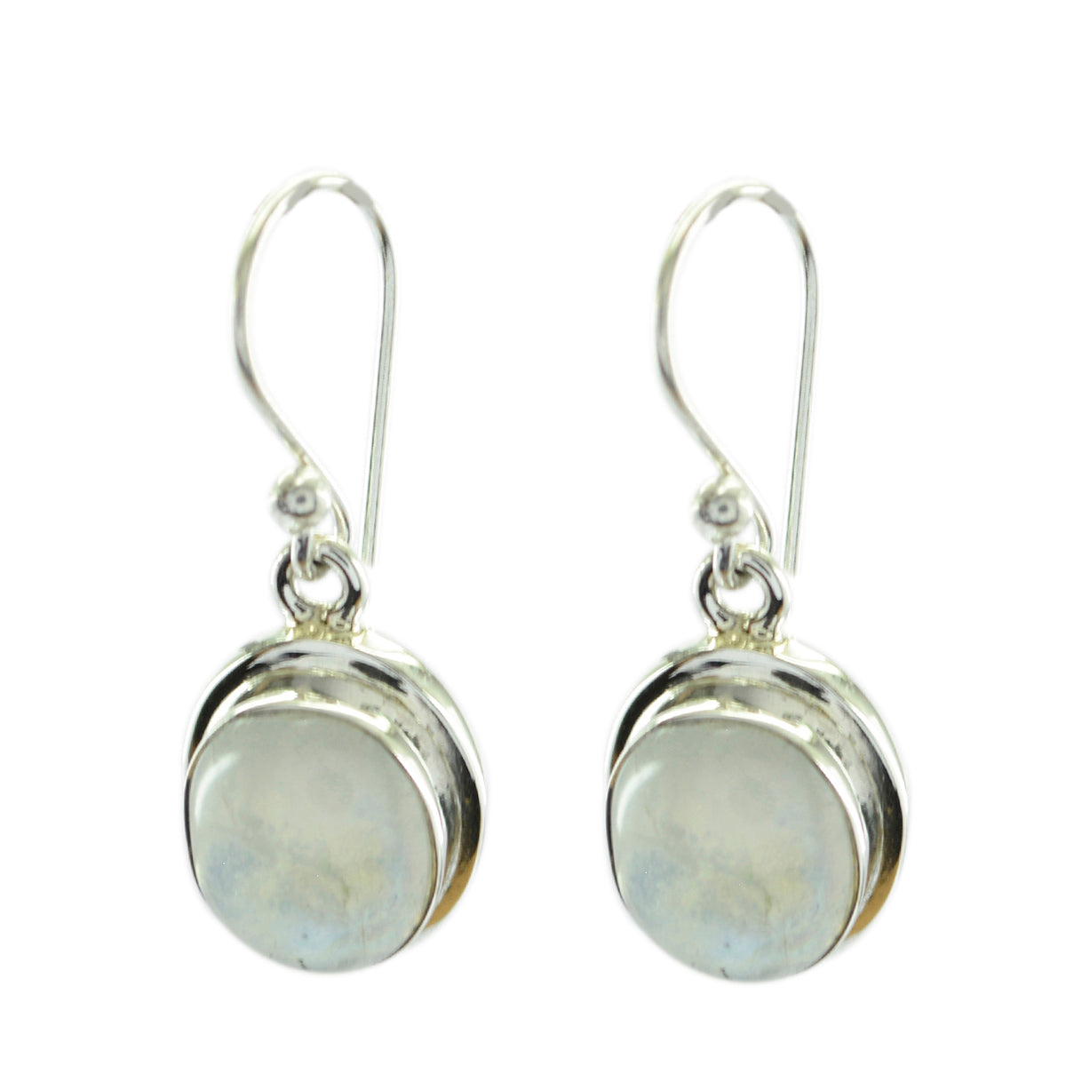 Angeles White Dangle Earrings for Everyday Glamour Rainbow Moonstone White Dangle
