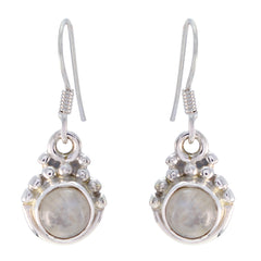 Florencia White Dangle Earrings for Stylish Looks Rainbow Moonstone White Dangle