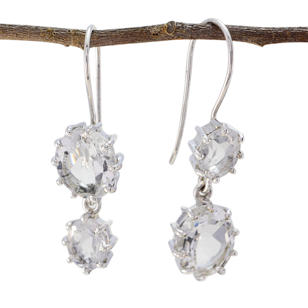 Mariana White Dangle Earrings for Stunning Elegance Crystal Quartz White Dangle