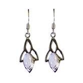 Bianca White Dangle Earrings with Elegant Design Rainbow Moonstone White Dangle