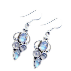 Wen White Dangle Earrings with Moonstone Accents