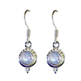 Fernanda White Dangle Earrings for Everyday Glam Rainbow Moonstone White Dangle