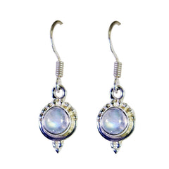 Fernanda White Dangle Earrings for Everyday Glam Rainbow Moonstone White Dangle