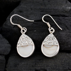 Sofia White Dangle Earrings with Elegant Design
