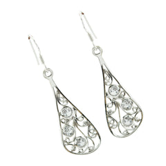 Rebeca White Dangle Earrings with Elegant Design