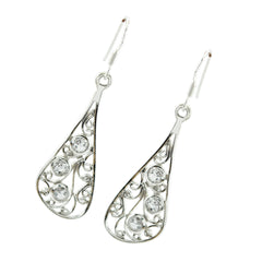 Rebeca White Dangle Earrings with Elegant Design