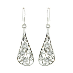 Rebeca White Dangle Earrings with Elegant Design Crystal Quartz White Dangle