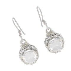 Hua White Dangle Earrings with Elegant Design