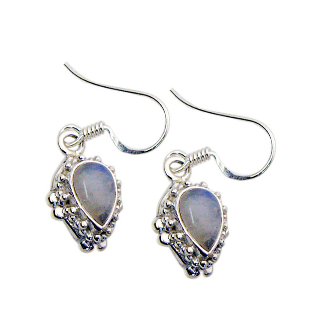 Constanza White Dangle Earrings for Everyday Glam Rainbow Moonstone White Dangle