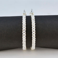 Ayesha White Dangle Earrings with Sparkling Accents