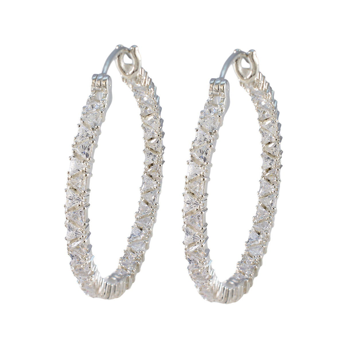Ayesha White Dangle Earrings with Sparkling Accents Cubic Zirconia White Dangle