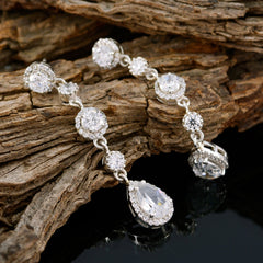 Siti White Edgy Stud Earrings for Stylish Looks