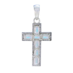 Kennedy White Eternity Pendant - Elegant Cross Design