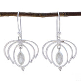 Pilar White Featherlight Dangle Earrings for All Occasions Rainbow Moonstone White Dangle