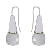 Micaela White Featherlight Earrings India - Elegant Style Rainbow Moonstone White Dangle