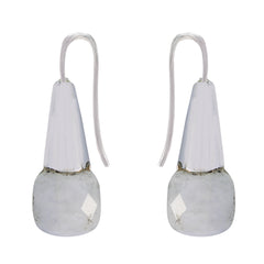 Micaela White Featherlight Earrings India - Elegant Style Rainbow Moonstone White Dangle
