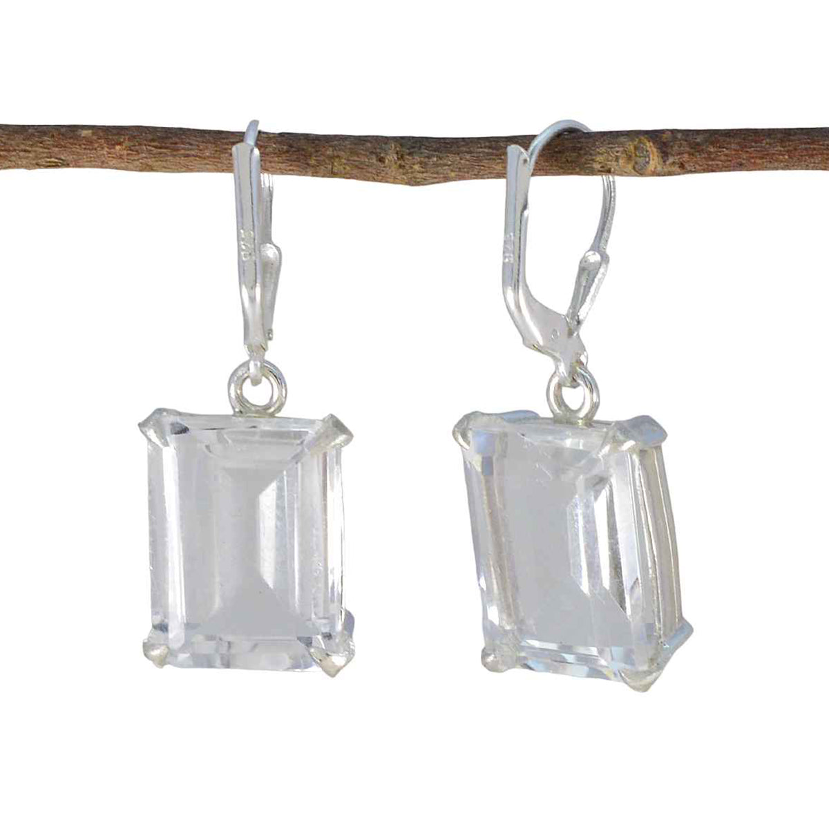 Jiwoo White Gemstone Earrings for Everyday Glam Crystal Quartz White Dangle