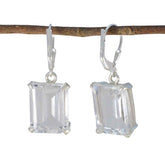Jiwoo White Gemstone Earrings for Everyday Glam Crystal Quartz White Dangle