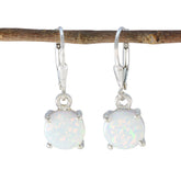 Nari White Gemstone Earrings India for Everyday Elegance Created Opal White Dangle