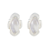 Luisa White Gemstone Earrings for Everyday Glam Rainbow Moonstone White Stud