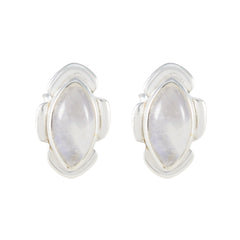 Luisa White Gemstone Earrings for Everyday Glam Rainbow Moonstone White Stud
