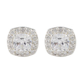 Sofia White Gemstone Earrings for Everyday Elegance Cubic Zirconia White Stud