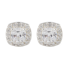 Sofia White Gemstone Earrings for Everyday Elegance Cubic Zirconia White Stud