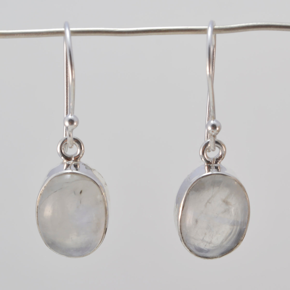 Daniela White Gemstone Earrings for Everyday Elegance Rainbow Moonstone White Dangle