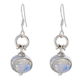 Elena White Gemstone Earrings for Everyday Elegance Rainbow Moonstone White Dangle