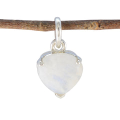Isabella White Gemstone Pendant in Sterling Silver Rainbow Moonstone White White