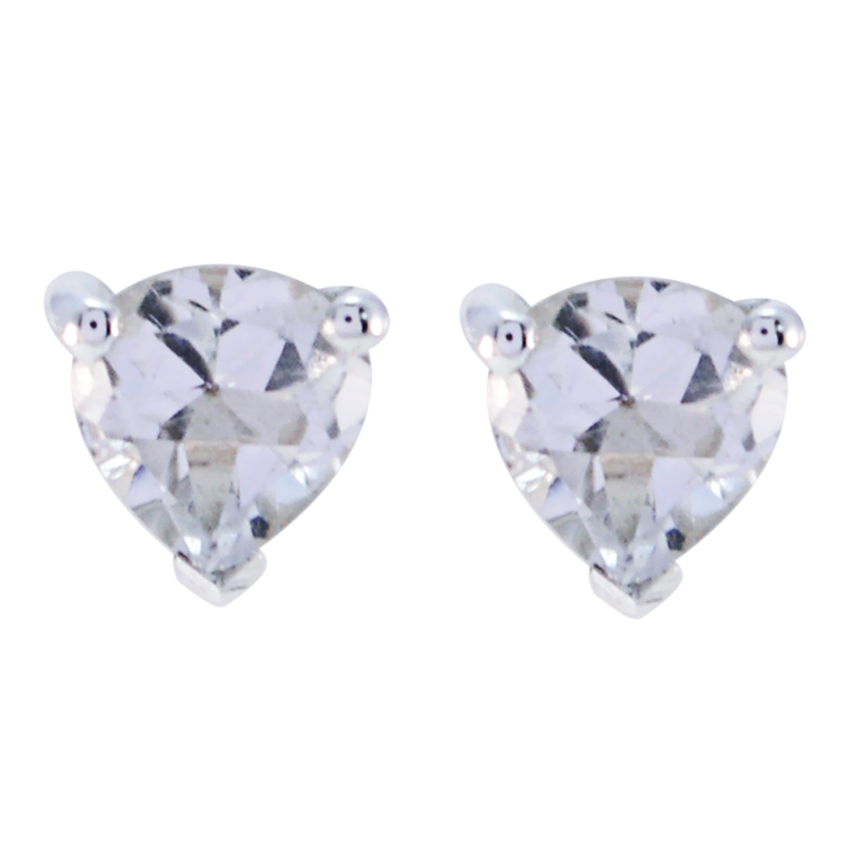 Ida White Gemstone Stud Earrings for Everyday Glam Cubic Zirconia White Stud