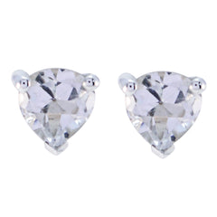 Ida White Gemstone Stud Earrings for Everyday Glam Cubic Zirconia White Stud