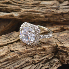 Olivia White Halo Ring for Women with Sparkling Stones