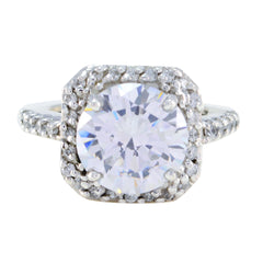 Olivia White Halo Ring for Women with Sparkling Stones Crystal Quartz White