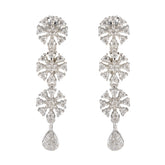 Ayesha White Multiple Stud Earrings for Glamorous Style Cubic Zirconia White Stud
